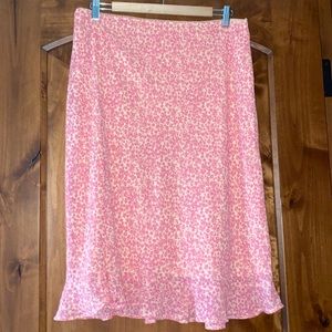 pink midi floral skirt
